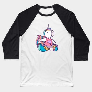 Unicorn meditation in yoga asana Baseball T-Shirt